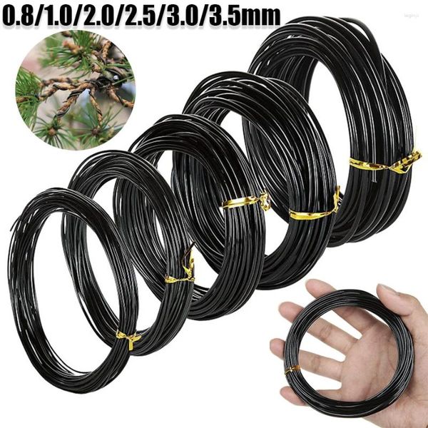 Decorações de jardim 0.8mm 1mm 1.5mm 2mm 3mm 3.5mm fio bonsai preto anodizado alumínio treinamento ferramenta diy para formas de plantas