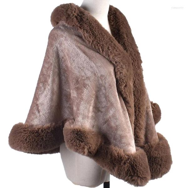 Cappotto da donna in pelliccia 2023 con scialle romantico francese con artificiale di alta qualità per calore e comfort