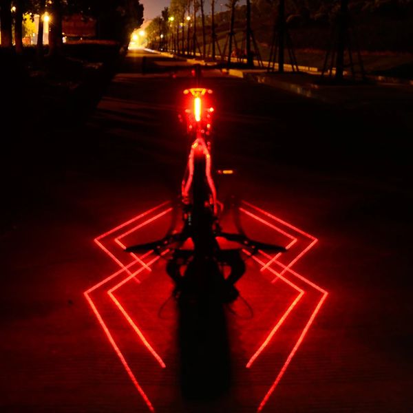 Luzes de bicicleta Dobrável Luz Laser Frontal Traseira Aviso de Segurança Bicicleta USB Recarregável Cauda À Prova D 'Água Ciclismo Lâmpada 231206