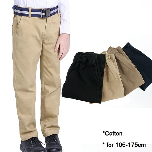 Pantaloni Ragazzi Pantaloni Bambini Scuola Pantaloncini di cotone Pantaloni Vita regolabile 8 10 12 anni Ragazzi adolescenti Pantaloni Bambini Ragazza Abiti uniformi 231206