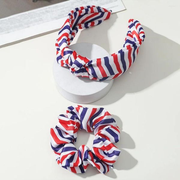 Bandanas Elastizität Amerikanische Flagge Stirnband Damen Haarbänder Satin 4. Juli Dekorationen