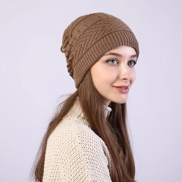 Этническая одежда, зимняя теплая вязаная шапка для женщин, мусульманский тюрбан, пуловер, однотонная Балаклава, шарф унисекс в стиле хип-хоп, 2023