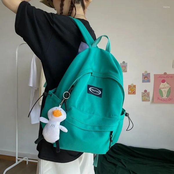 Sacs d'école Street Trend Student Sac à dos pour hommes et femmes simples couleur unie décontracté femme voyage filles mignonnes