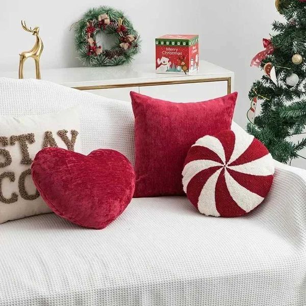 Kissen/Dekorative Weihnachten Cartoon Süßigkeiten Kissen Wohnzimmer Sofa Kissen Neujahr Rote Dekoration Kissen Schlafzimmer Nachttisch Kissen Fall