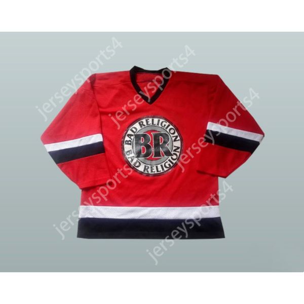 MAGLIA HOCKEY ROSSA BAD RELIGION 98 NUOVA Cucitura superiore S-M-L-XL-XXL-3XL-4XL-5XL-6XL