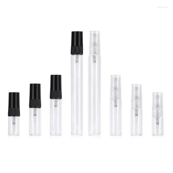 Garrafas de armazenamento 100pcs 2ml 3ml 5ml 10ml vazio perfume névoa spray mini viagem claro recarregável atomizador vidro