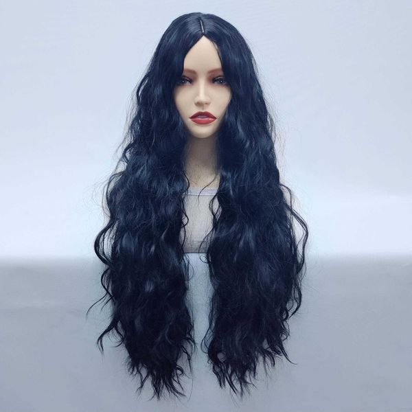 Novo estilo peruca para meninas preto longo peruca de cabelo capa de cabeça milho perm cabelo longo encaracolado natural versão coreana peruca capa