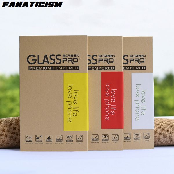 3D Full Cover Gehärtetes Glas Universal-Verpackungsbox für iPhone 15 14 Pro Max Galaxy S23 S22 Ultra Displayschutzfolie Verpackungsbox Hartkraftpapier-Verpackungsbeutel