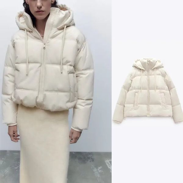 Damen Daunenparkas TRAF ZR Winter-Kaltmanteljacken für Damen, warme Thermo-Frau-Förderung, weibliche Oberbekleidung 231206