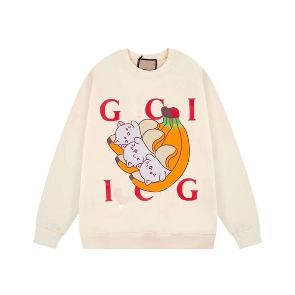 Designer di lusso Guggi Classic Autunno e inverno maglione girocollo stampato con gatto banana per uomo e donna casual tutto sciolto