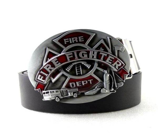 Gürtel Mode Herren mit Firefighter Logo Fire Dept Fighter Hatchet Große Gürtelschnalle Metallic Casual Men39s Jeans CoolBelts3046583