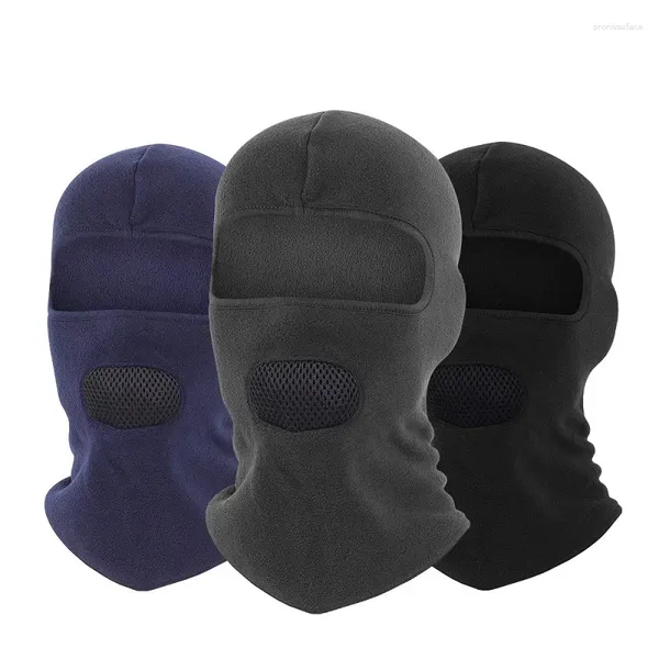 Bandanas inverno à prova de vento térmica rosto cheio pescoço capa máscara boca escudo cor pura polar velo quente cabeça balaclavas chapéu para esqui ciclismo