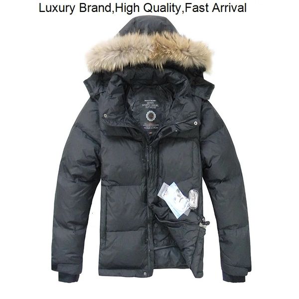Мужские куртки 2023 Распродажа, пальто из утиного меха енота, водонепроницаемая мужская зимняя куртка с капюшоном на пуху, 231206