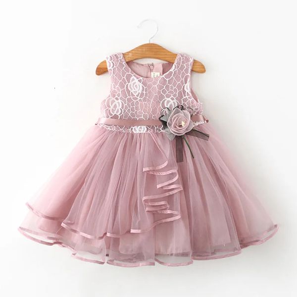 Mädchenkleider Blumenkleid für Neugeborene, neuer Sommer, süße Babykleidung, transparente Spitze, Baby-Weihnachtspartykleidung, einjähriges Geburtstagskleid 2312306