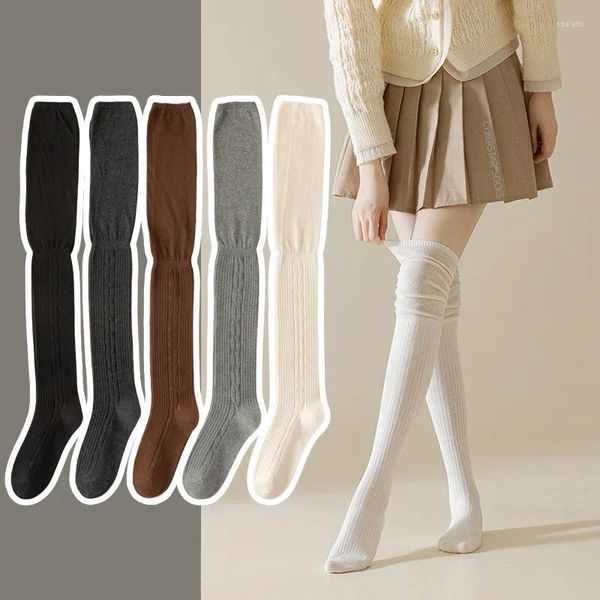 Calzini da donna Calze autunno-inverno Calza alta al ginocchio in stile giapponese Calza per coscia Lolita Kawaii lunga