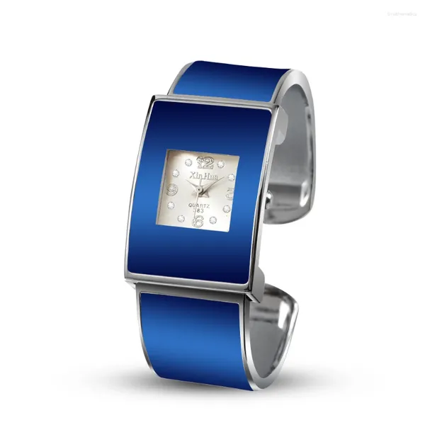 Orologi da polso Sdotter Lusso XINHUA Bracciale Donna Orologio Rettangolo Strass Orologio da polso da donna Acciaio Orologio femminile 2023 Relogio Feminino