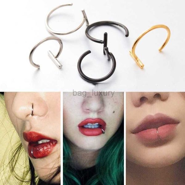 1 Pc Mode Punk Stil Gefälschte Lip Piercing Nase Ring Körper Zubehör für Sexy Frauen Männer dsf