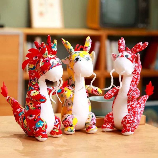 Cuscino/Cuscino decorativo per Capodanno Simpatico drago Giocattoli Bambole Mascotte Farcito Capodanno cinese Bambini Amici Regali Animali Primavera Ornamento festivo