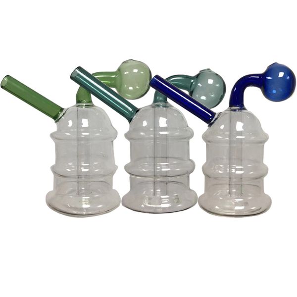 Pocket Tower Ölbrenner Bubbler Handpfeifen-Set Perkolator Diffusor Wasserpfeifen Shisha Bongs Bubbler Smart Recycle Filter Mini tragbar