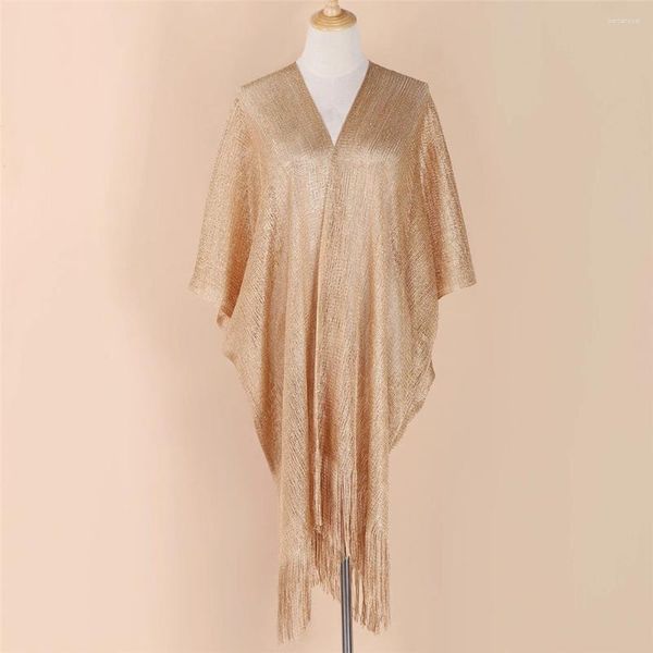 Schals Mode dünn glänzend Glitter Plain Quaste Schal Schal Burkini Cover Ups Tops für Hochzeiten Braut Abend Party Frauen Cape Stolen