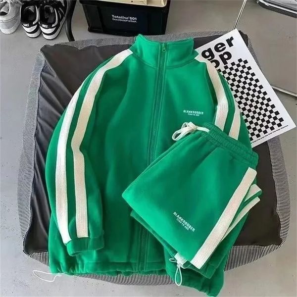 Erkek Trailtsuits Koreli rahat spor hoodies erkekler sonbahar gevşek fermuarlı ceket eşofman