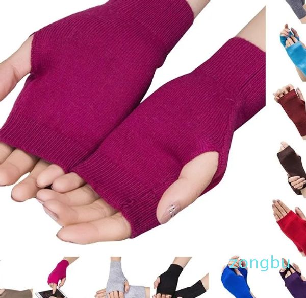 Fünf Finger Handschuhe Frauen Feste Kaschmir Warme Winter HandschuheWinter Weibliche Fingerlose Hand Handgelenk Wärmer Fäustlinge