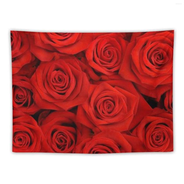 Tapeçarias vermelhas espetaculares rosas tapeçaria estética decoração de quarto tapete de parede coreano