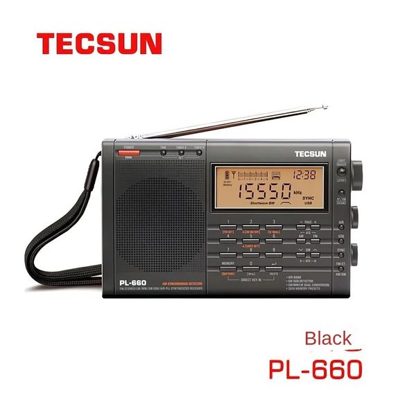 Портативный радиоприемник S ers Tecsun PL 660, полнодиапазонный высокочувствительный цифровой тюнер для энтузиастов Desheng PL660 231206