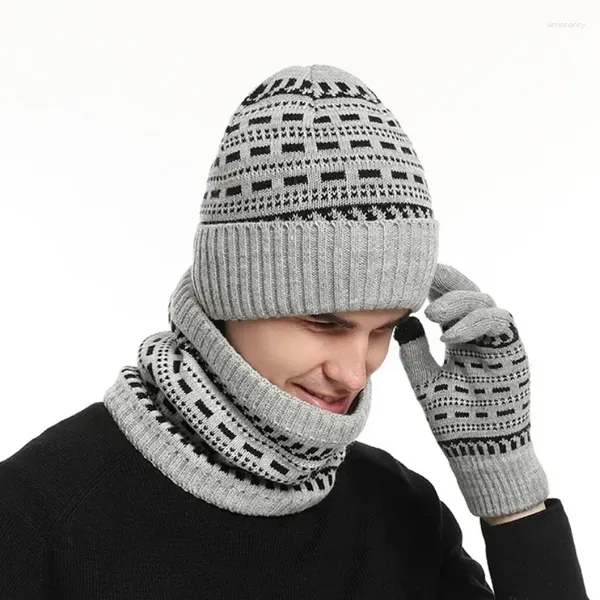 Bandane Berretto invernale Cappello Sciarpa Guanti Set per donna Uomo Scaldacollo lungo in lana calda Touchscreen 3 in 1 Frozen