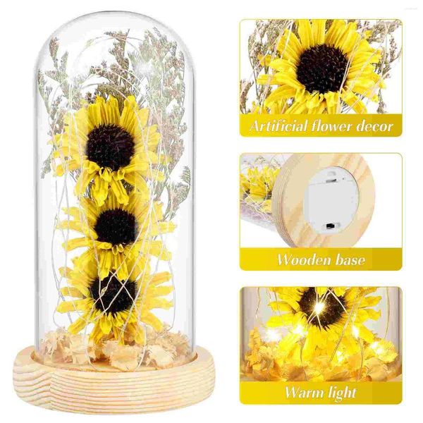 Fiori decorativi Regali di compleanno Donne Girasole essiccato Para Mujer Decorazione interna per interni