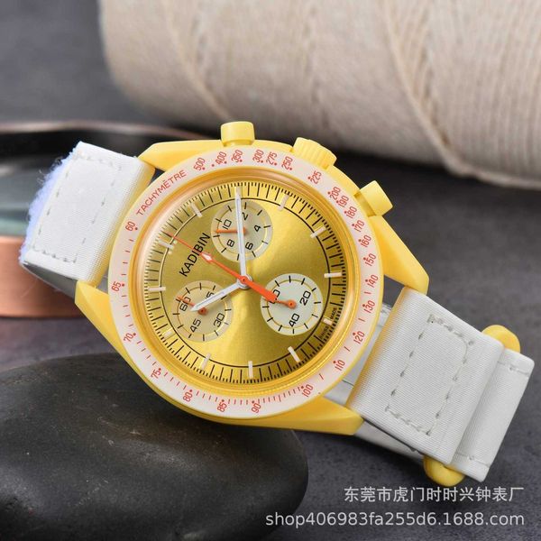Relógio de designer relógios co marca lunar planeta plástico relógio estrelas mesmo estilo relógio masculino moda quartzo relógio de plástico suíço