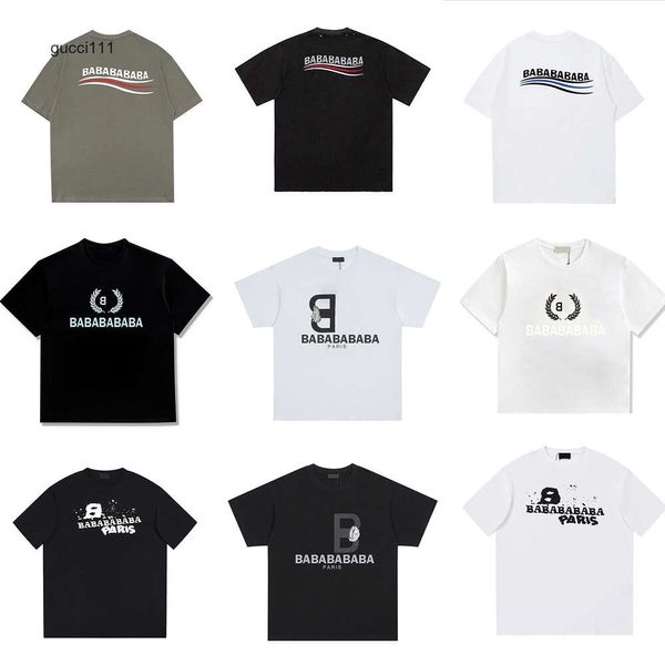 Wave T-Shirt Balencaigalies B Herren Balencigalies Baumwolle Classic Designer Lock Double Luxus T-Shirt T-Shirt Damen Sommermode Premium Kurzarm DVJI