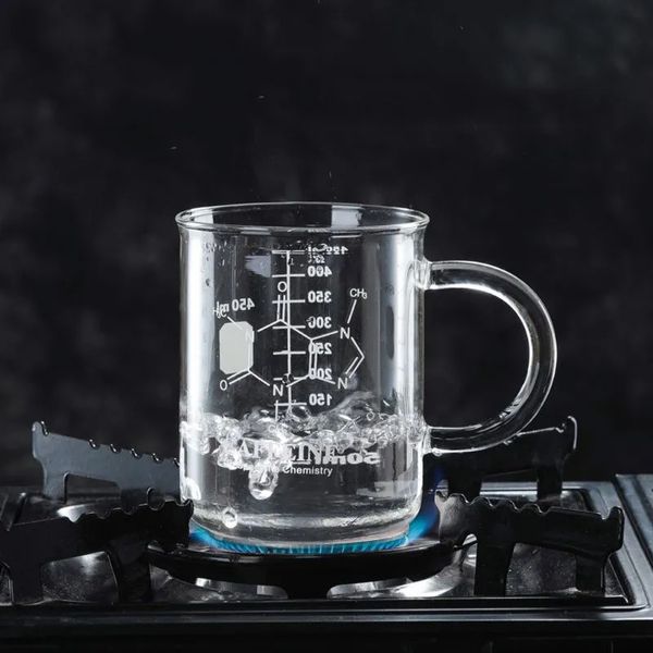 Garrafas de água Caneca de copo de cafeína Caneca de copo graduado com alça de vidro de borosilicato Multi-Função Copo de medição de qualidade alimentar K2V 231206