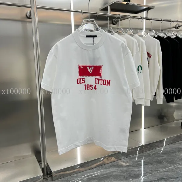 23SS Tasarımcı Mektup Baskı Tişörtleri Tee Sweatshirt Moda Yüksek Sokak Kısa Kollu Yaz Günlük Tişört Nefes Alabilir Erkekler Kadın Mürettebat Boyun Tees Elbiseleri Wo 3013