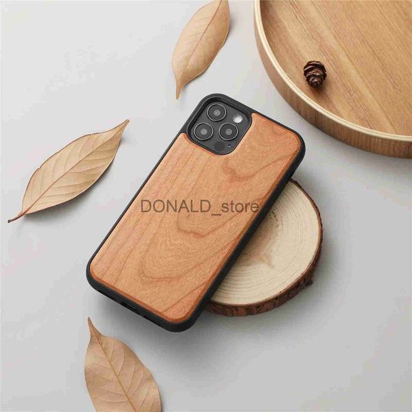 Casos de telefone celular Real Wood Back Case para iPhone 11 12 13 14 15 Plus Pro Max Genuíno Bambu Noz De Madeira Duro Livre Presente Personalizado Caso de Telefone Funda J231206