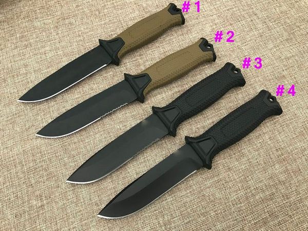 GB G1500 con coltello da sopravvivenza Kydex 12C27 nero rivestito per esterno da caccia 1 pezzo lama in titanio campeggio escursionismo drop coltelli tattici dritto Ofib