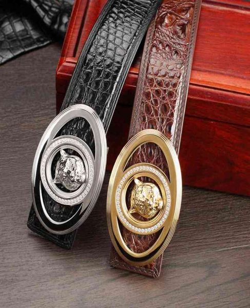 Ceinture en cuir de crocodile de haute qualité pour hommes, boucle de ceinture personnalisée avec chronométrage italien, alligator 3458706