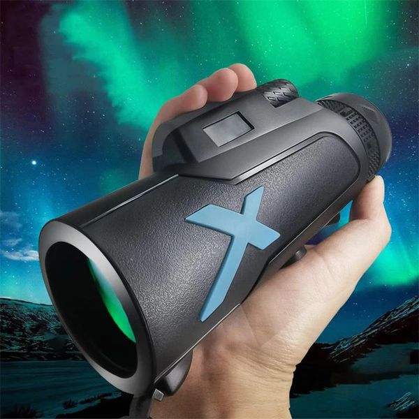 Teleskop-Fernglas 12x50 HD ZOOM Leistungsstarkes Monokular Tragbares Langstrecken-Jagdcamping mit Stativ-Telefonclip 231206