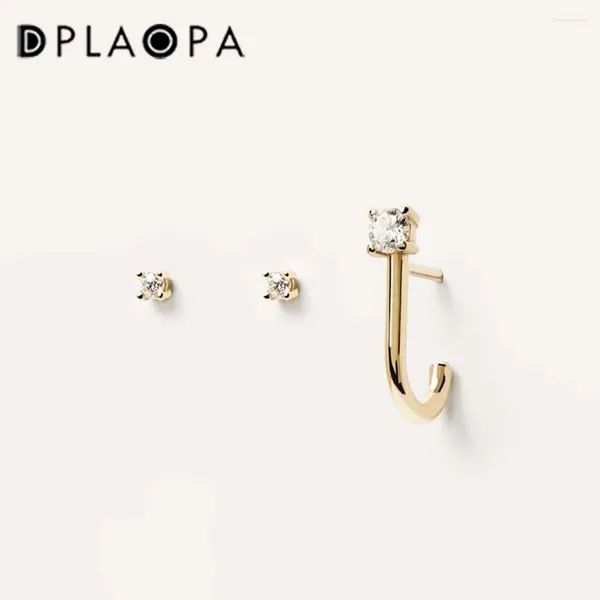 Ohrstecker DPLAOPA 925 Sterling Silber 3 Stück/Set schlichte Ohrring-Clips Pirercing Luxus Pendientes edler Schmuck