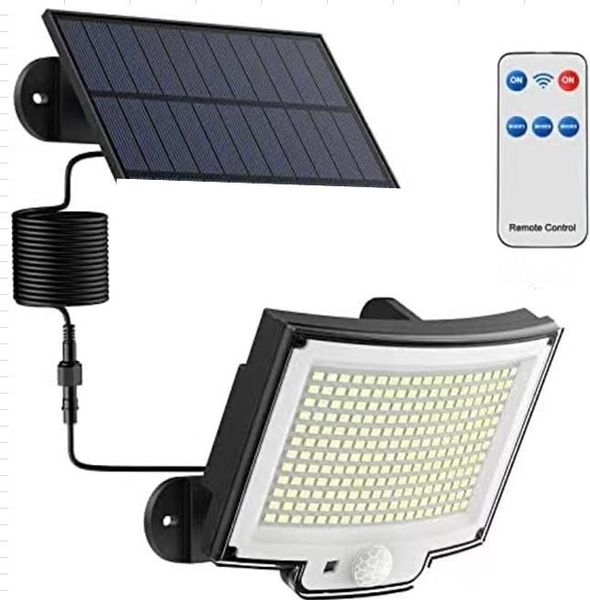 Upgrade 188 LED-Solarleuchte für den Außenbereich, superheller Bewegungssensor, Solar-LED-Gartenwandleuchte, IP65 wasserdicht, 4 Arbeitsmodi