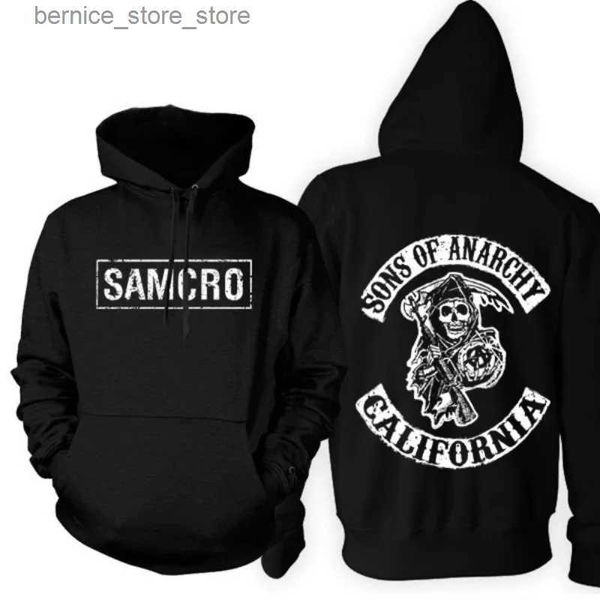 Herren Hoodies Sweatshirts 2023 Hohe Qualität Siebdruck S-Sons of Anarchys Samcro Fleece Sweatshirt Hoodie Pullover Sweatshirt Herren Kleidung Q231206