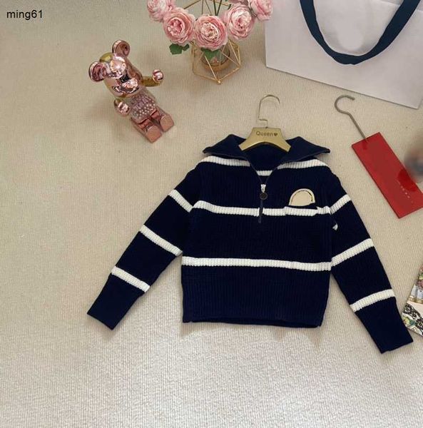 Marka bebek kazak yarım fermuarlı tasarım çocuk hoodie boyutu 100-160 Sonbahar Çocuk Tasarımcı Giysileri Örme Toddler Pullover Dec05