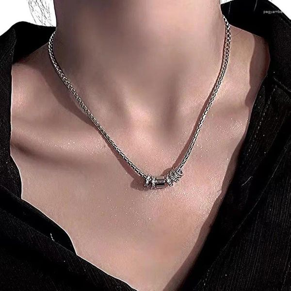 Collane con ciondolo Collana di perline color argento personalizzata per donna Uomo Accessori Y2k Moda Corea Giovane ragazza coreana anni 2000 2023