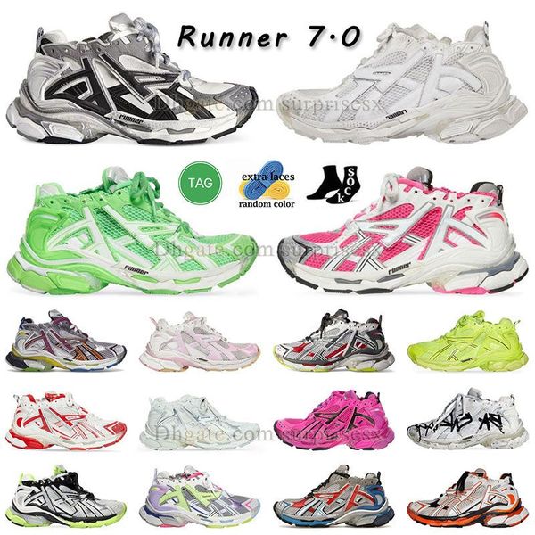 Track Runner 7 7.0 дизайнерская обувь повседневная женская мужская размер 12 Paris Runners 77.0 кроссовки на платформе Triple s все черно-белые фиолетовые ретро коричневые мужские женские кроссовки для походов