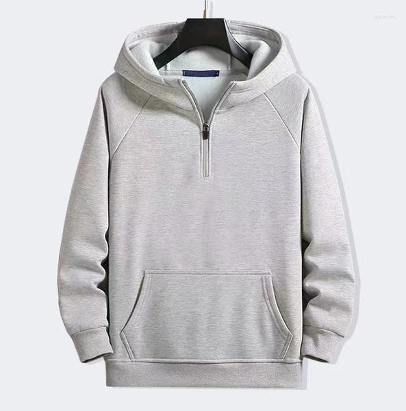 Herren Hoodies Mode Hoodie Sweatshirt Herbst Vielseitig Einfarbig Casual Thicke Warme Tops Lose Plüsch Sport Mäntel Für Männer