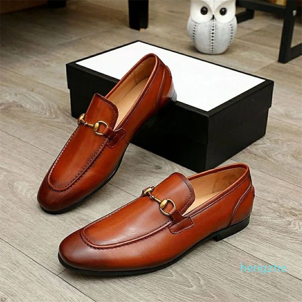 Herren Mode Leder Slip-on Oxfords Männer Business Büro Arbeit Formale Kleid Schuhe Marke Designer Party Hochzeit Flache Schuhe