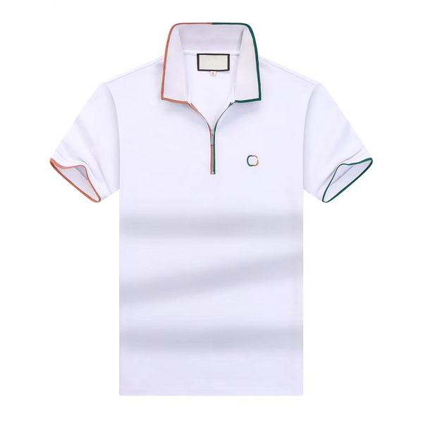 Designer de moda top roupas de negócios Polo Hugo logotipo bordado colar detalhes manga curta camisa polo masculina multi-cor multi-cores Tee High end t-shirt M-3XL