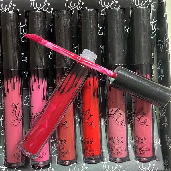 Kylie Jenner Lipgloss Fa Brithday Take Me On Kyshadow Storm 12 Farben Matte Liquid Lipsticks Cosmetics 12-teiliges Lipgloss-Set