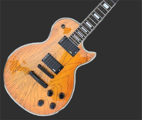 Mesma das fotos Loja personalizada, feita na China, guitarra elétrica personalizada de alta qualidade, captador preto, hardware, escala de jacarandá, frete grátis
