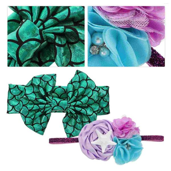 Bandane 2 pezzi Fasce per nastri elastici per bambini Accessori per capelli elastici Pretty Baby Kids Cerchietto in tessuto abbronzante Ragazza